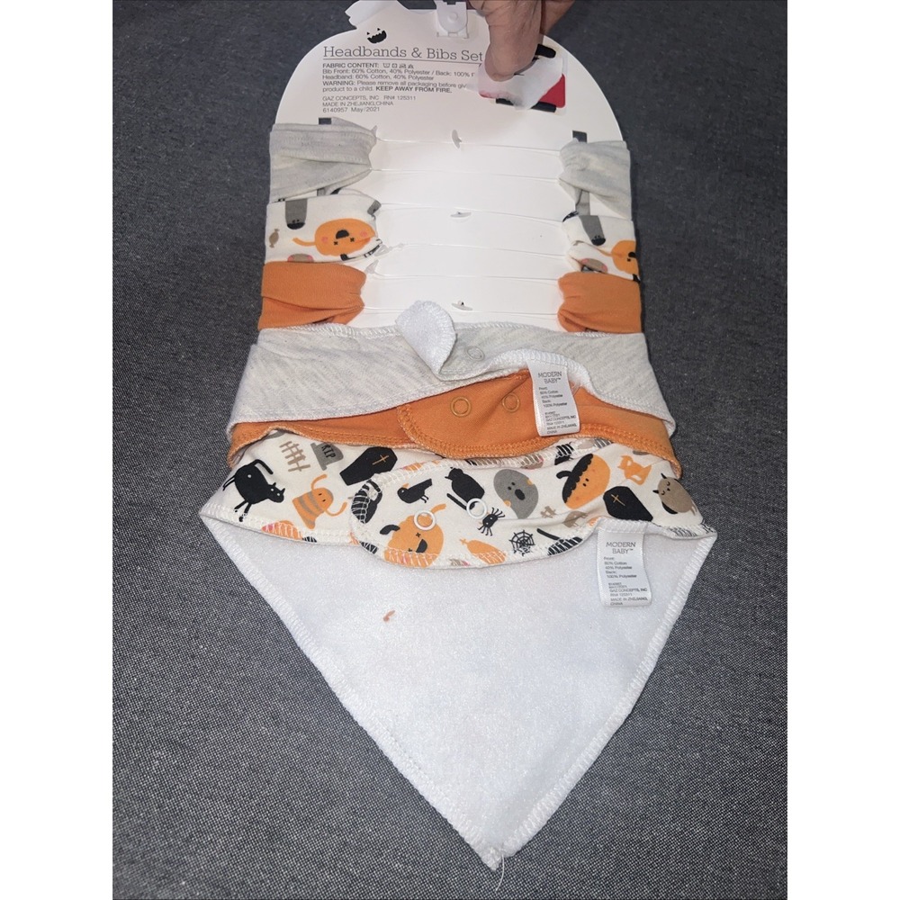 Modern Baby Headbands & Bibs Halloween set of 3 Each $28 - Picture 4 of 4
